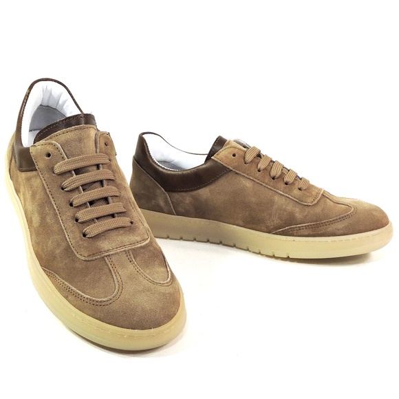 PRINCIPE DI BOLOGNA 🇮🇹 MEN'S SOFT BROWN SUEDE COMFORT FASHION SNEAKERS
